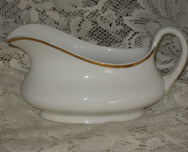 Homer Laughlin Gravy Boat - Cream with Gold- Genesee-USA - £6.25 GBP