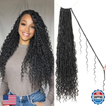 9 packs Boho Faux Locs Crochet Hair, 24 Inch, Dark Brown Pre Looped Godd... - $54.97