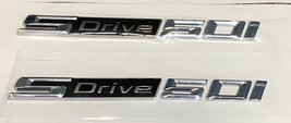 2 S Drive 50i 3D Decal Emblem Badge Sticker Trunk Car Body Silver Black - £19.05 GBP