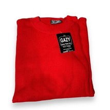 New Long Sleeve Xl Waffle Knit Shirt Red Gazy Vtg Nos - £10.61 GBP
