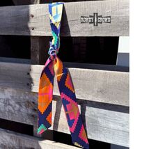 Chico Aztec Skinny Cowgirl Mini Wild Rag Scarf Necktie Purple Pink Blue - $17.82