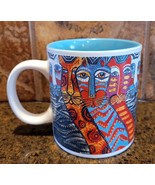 Laurel Burch 2014 Coffee Mug Cup Kitty Cat Colorful Artistic Turquoise Interior - €16,84 EUR