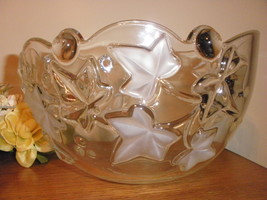 Crystal bowl with ivy leaf design, like new - $20.00