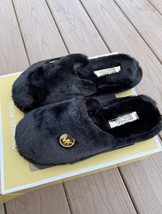 Michael Kors Alexis Closed toe Sherpa Slides Slipper -Black - £46.65 GBP