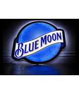 New Blue Moon Beer Lager Bar Man Cave LED Neon Sign 20&quot; - £121.17 GBP