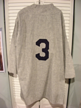 BABE RUTH # 3 NEW YORK YANKEES HOF 1927 ROAD MITCHELL &amp; NESS FLANNEL JERSEY - £318.99 GBP