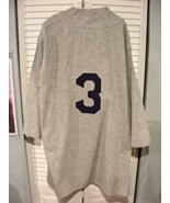 BABE RUTH # 3 NEW YORK YANKEES HOF 1927 ROAD MITCHELL &amp; NESS FLANNEL JERSEY - £314.75 GBP