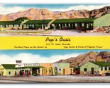Doppio Vista Pop&#39;s Oasis Motel Ristorante Jean Nevada Nv Unp Lino Cartol... - $15.31