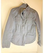 LOFT Outlet Womens Sz S P Gray Full Zip Coat Jacket Waist Elastic  - £15.63 GBP