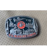 1991 US Marine Corps Bergamot Belt Buckle Pewter Blue/Red Enamel USA Vin... - £15.75 GBP