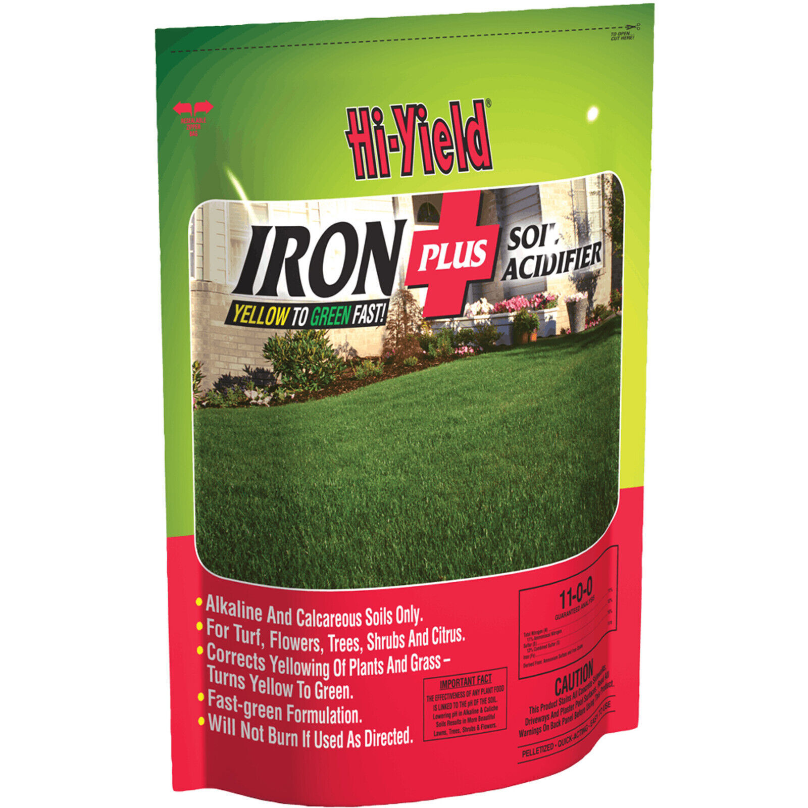 Iron Plus Soil Acidifier 11-0-0 ( 4 LB ) Corrects Yellowing of Plants and Grass - £19.25 GBP