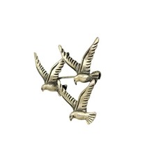 Beau Vintage Sterling Silver Flock of Seagulls Birds Brooch Pin 3.4 Grams - £18.94 GBP