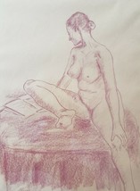 Signed Herbert Kosow - Sexy Nude Woman in Seductive Pose Art  Freeport, New York - £354.32 GBP
