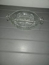 Vintage Crystal Divided Oval Pickle / Olive Dish Clear Handles - £15.80 GBP