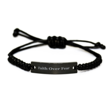 Faith Over Fear Engraved Rope Bracelet - £18.99 GBP
