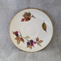 Evesham Saucer Plate for Coffee / Tea Cup Gold Trimmed Royal Worchester 1961 - £9.02 GBP