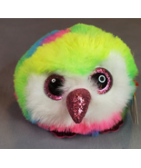 Ty Puffies Owen Owl Plush Rainbow 3 in Beanie Glitter Eyes Stuffed Toy - £6.96 GBP