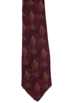 SMILOCK Hand Tailored Rare Vintage Burgundy Retro 1940s Art Deco Neck Tie - £35.11 GBP