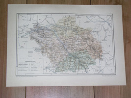 1887 Original Antique Map Of Department Of Aube Troyes / France - £16.99 GBP