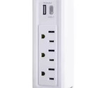 Commercial Electric 3-Outlet Wall Mounted Surge Protector White 1007533256 - £13.07 GBP