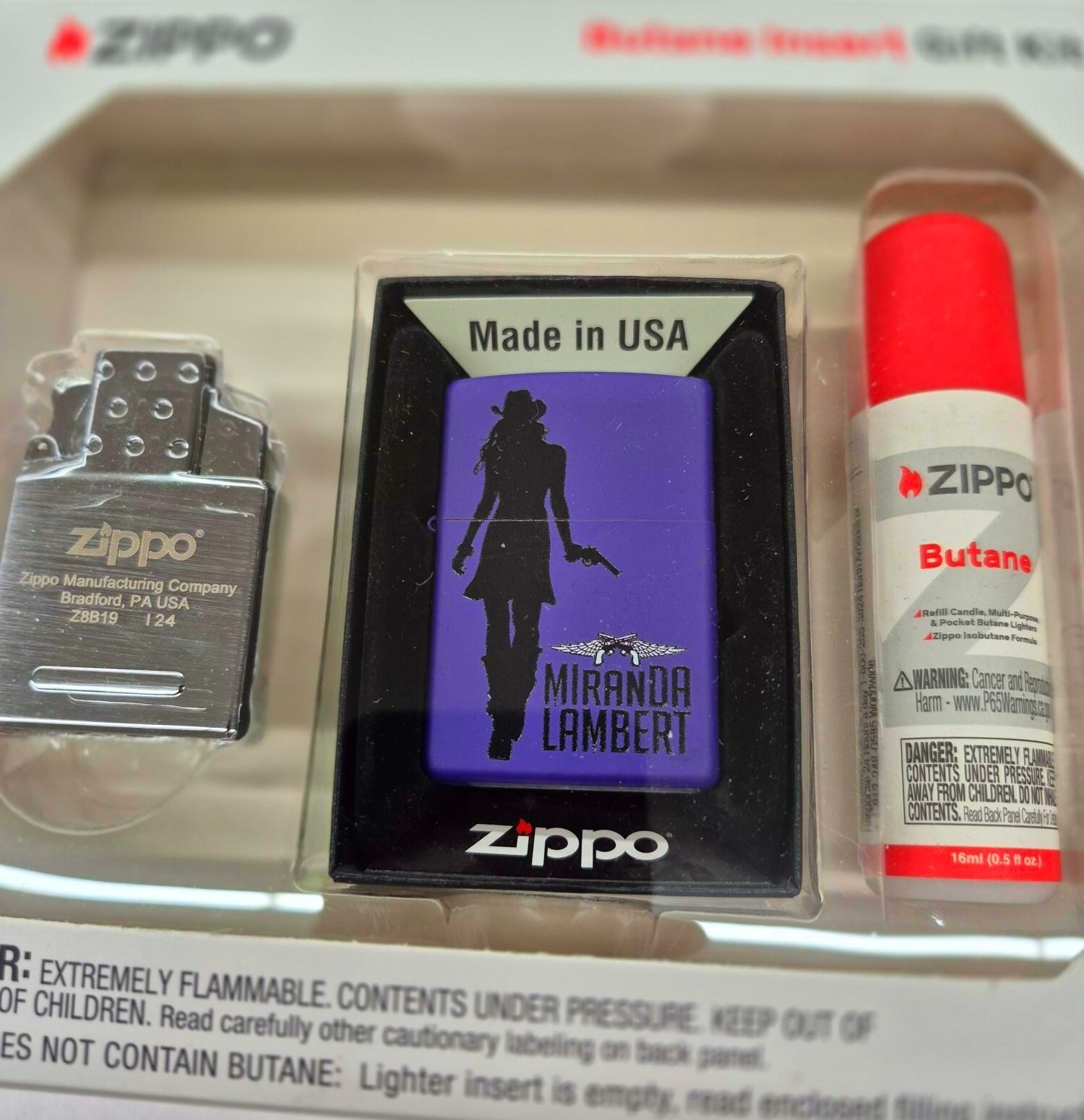 RareCountry Music Miranda Lambert Zippo Lighter Gift Kit - $37.95