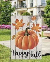 Happy Fall Double sided Vibrant Garden Flag ~ 12&quot; x 18&quot; ~ NEW! - $12.17