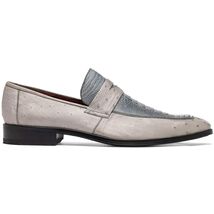 Fangio Men's Dress Shoes Penny Loafer Ostrich Leg Quill Gray image 2