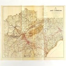 Map Cumberland Army Civil War Reproduction 2004 21 x 18&quot; Military Histor... - $42.01 CAD