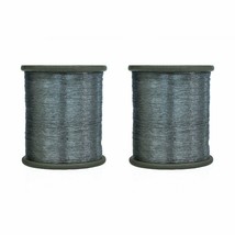 Metallic Zari Thread Embroidery Sewing and Jewelry For Making 0.1MM 2Pcs Gray - £5.05 GBP