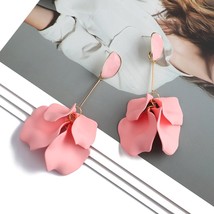 Romantic Sweet Acrylic Petal Long Dangle Drop Earrings For Women Girl Trend Luxu - £10.50 GBP