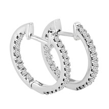 1/3 CT Imitation Diamant In-Outside Huggie / Boucle Boucles 14K Argent Plaqué Or - £74.68 GBP