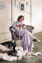 COL0776 - Russian Prima Ballerina - Anna Pavlova with her dog - print 6x4 - $2.80