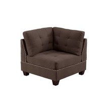 Living Room Furniture Tufted Corner Wedge Black Coffee Linen Like Fabric 1pc - £313.69 GBP