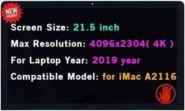21.5'' 4K LM215UH1-SDB1 LCD Screen Display Assembly for iMac 19,2 A2116 ... - $239.95