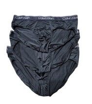 New Calvin Klein Men`s Microfiber 3 Pack Hip Brief Large Black X-large  XL - $38.92