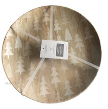 Rachel Ashwell Melamine Christmas Tree Dinner Plates Set of 4 Wood Look 11&quot; - £32.80 GBP