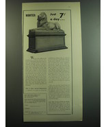 1949 New York Public Library Ad - Wanted: Just 7 a day - £14.55 GBP