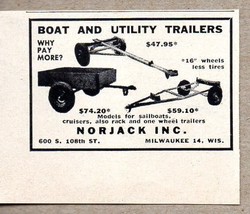 1954 Print Ad Norjack Boat &amp; Utility Trailers Made in Milwaukee,WI - £7.72 GBP