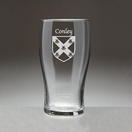 Conley Irish Coat of Arms Tavern Glasses - Set of 4 (Sand Etched) Item image 2