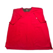 Carhartt Scrub Top Shirt Mens 3X Red Ribstop V Neck Utility C15108 Front... - $25.42