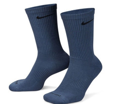 Nike Everyday Plus Performance Cushion Crew Socks Blue Black Mens 7 -12 - £11.02 GBP