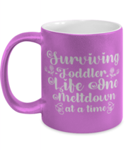 Surviving Toddler Life One Meltdown at a time, pink Coffee Mug, Coffee Cup  - £19.61 GBP