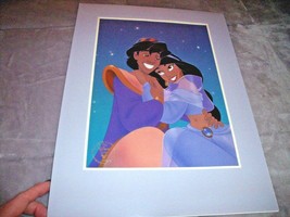 New 1993 Disney Aladdin Lithograph Print In Folder 12&quot; X 16&quot; W/ Jasmine - £10.22 GBP