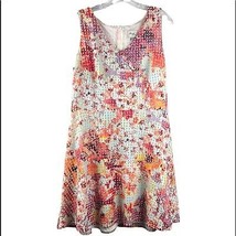 Beige by Eci Multicolor Sleeveless Fit Flare Mini Dress Sz 14 - £17.43 GBP