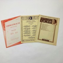Set of 3 Music Sheets Classical Liebestraum Chopin&#39;s Minute Waltz &amp; Polo... - $11.39