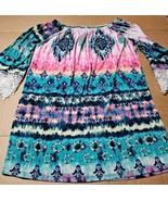 Auditions Knee Length Dress Long Blouse Lace Cuff Sleeves Womens Size Me... - $275.97 MXN
