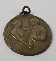 French, Patriotic Medal. Woman, Marianne, Female. Soldier, 1917 Paris. WWI. - £19.37 GBP