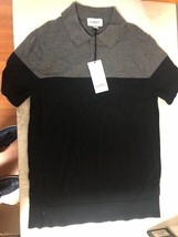 Men&#39;s Standard Fit Short Sleeve Sweater Polo Shirt -Goodfellow Sz S CHARCOAL NWT - £10.48 GBP