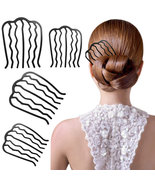 4 Pieces Hair Side Combs Vintage Hair Fork Clip U Shape French Twist Hai... - £9.45 GBP