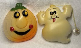 Rare vintage Halloween blow mold lights pumpkin and ghost - £18.32 GBP